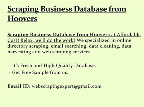 hoovers database free.